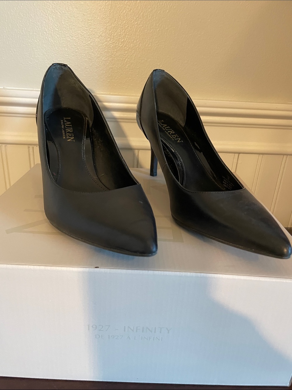 Lauren Ralph Lauren Black Pointed-Toe Pumps, Livie